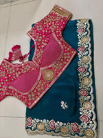 SOFT CHINON SILK WITH HEAVY SEQUENCE MULTI WORK SAREE WITH STITCHED BLOUSE IN BERLIN