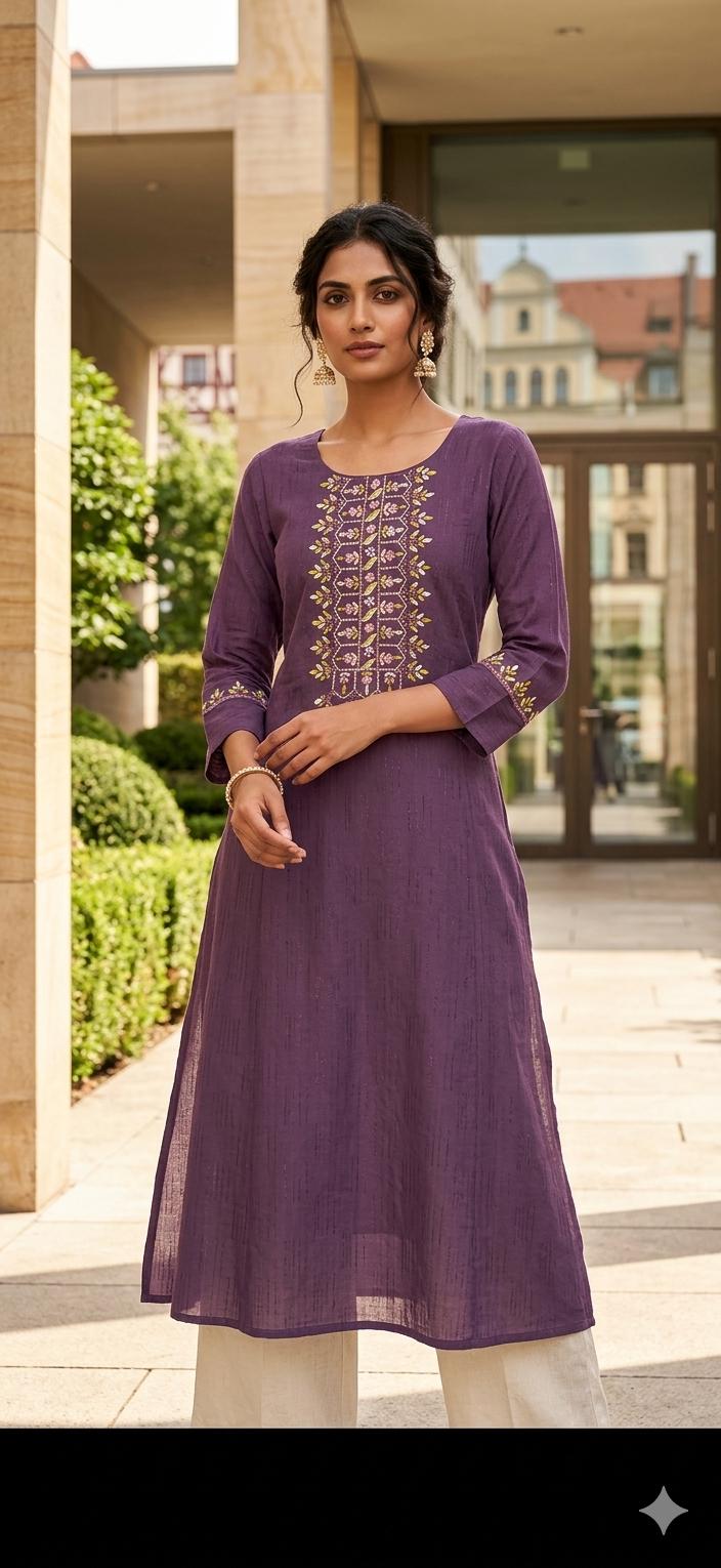 Cotton Rayon handwork and embroidery Kurti in Netherland
