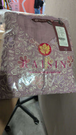 Lavender Floral Print Straight Kurta Set with Palazzo and Dupatta in Berlin Namma Markt