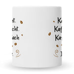 Bedruckte Tasse mit Spruch Kaffee redet nicht