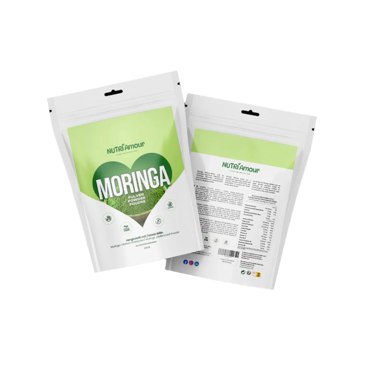 Polvo Orgánico de Moringa India Nutriamour 250g