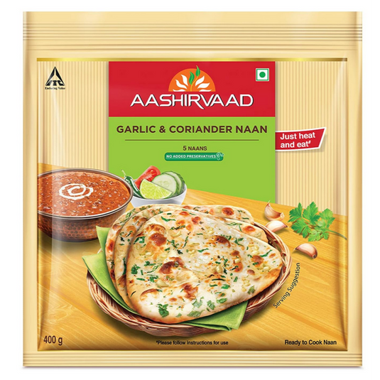 Aashirvaad Garlic & Coriander Naan 400g - Namma Markt