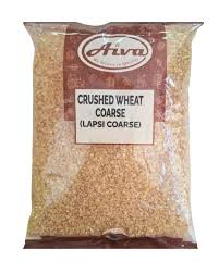 Bag of crushed wheat labeled 'Avva' with a visible brand logo.