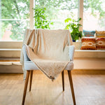 B-WARE - Kaschmirdecke mit Fischgratmuster - grau - 135 x 270cm