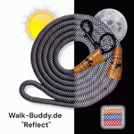 Reflektierende Hundeleine© mit Handschlaufe und veganem Leder in 4 Farben und Varianten Namma Markt