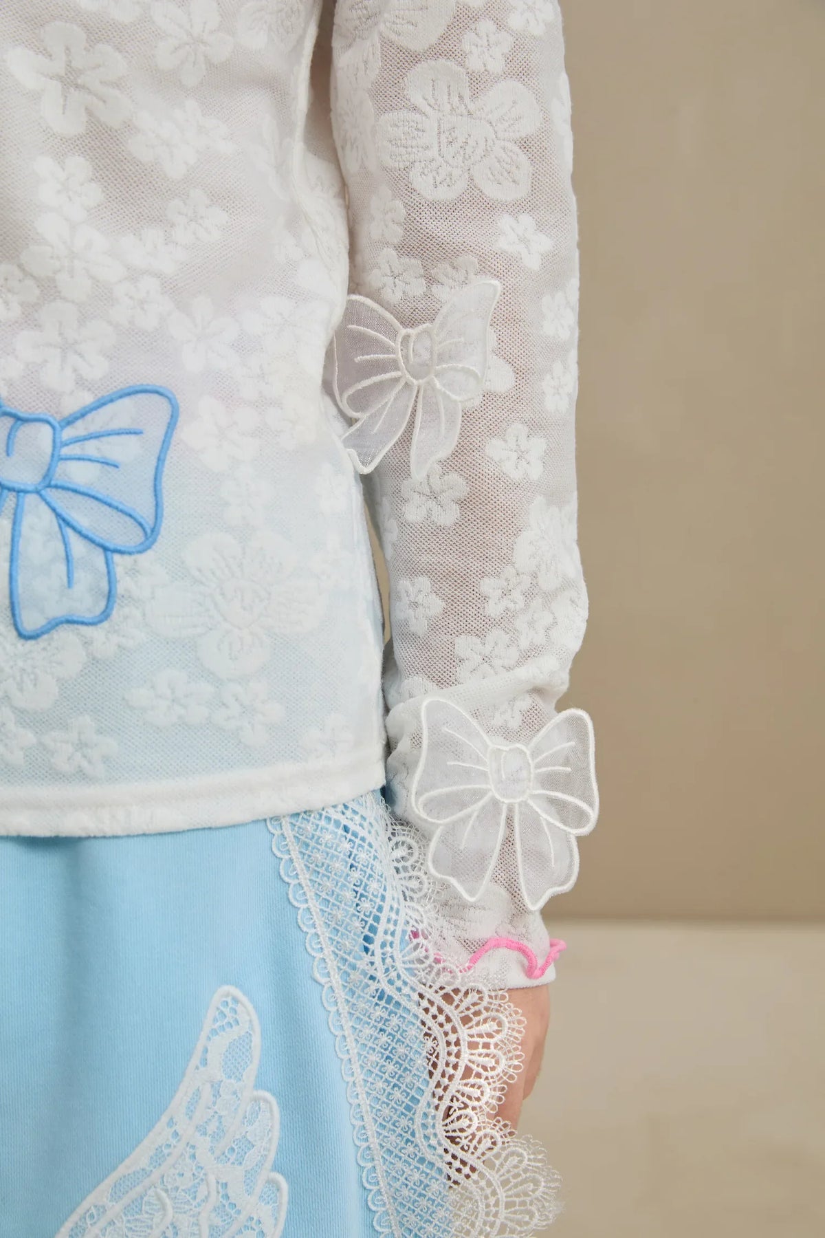 Butterfly Lace Mesh Layering Top