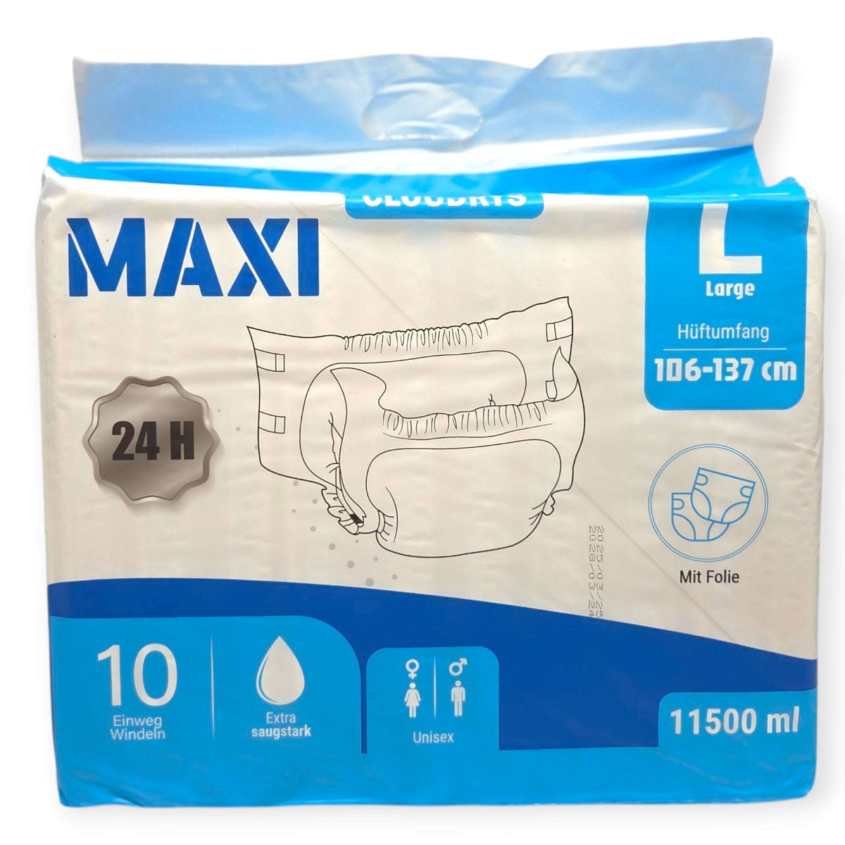 Cloudrys maxi Windeln mit Folie 11500 ml Namma Markt