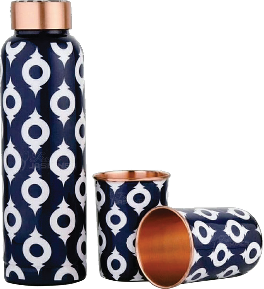 COPPER MEENA OREO WITH 2 GLASS GIFT SET product image 1