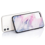 NALIA Hartglas Cover kompatibel mit iPhone 11 Hülle, Marmor Design Hard-Case aus 9H Tempered Glass & Silikon Bumper, Robuste Handyhülle Phone Schutzhülle Handy-Tasche