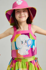 Rainbow Check Linen Tank Top