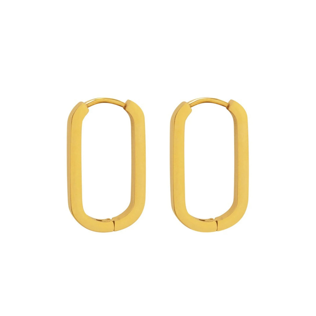 OVAL HOOP EARRING 18K GOLD PLATED