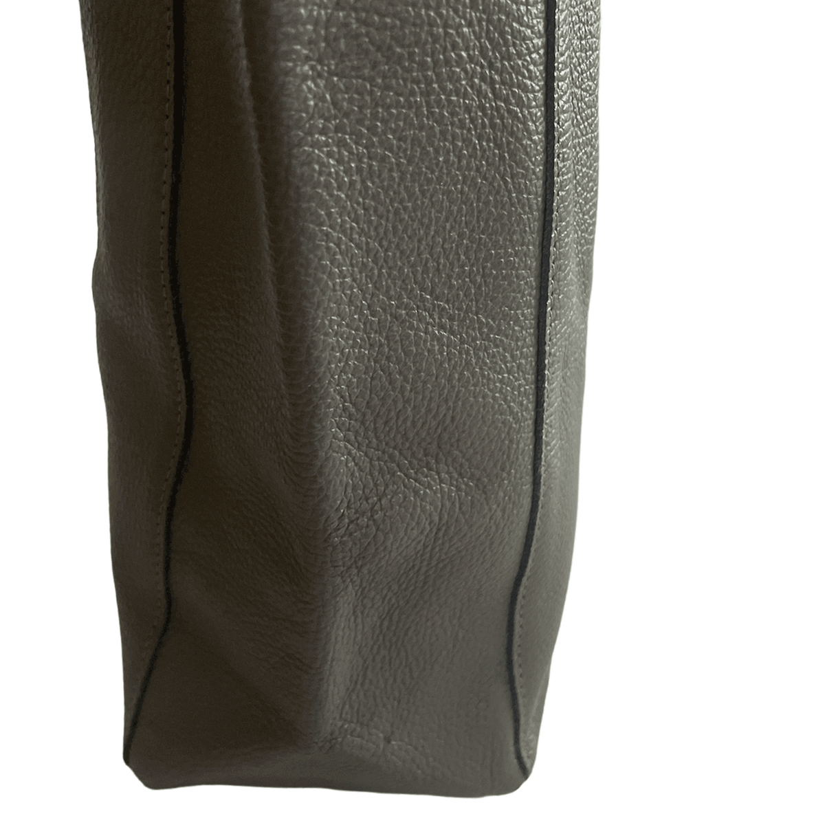Leder Shopper mit Innentasche Dunkelgrau