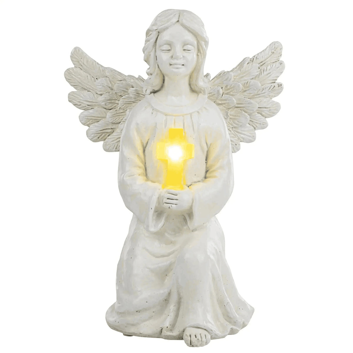 Engel Figur Gartendeko Solar Gartenfiguren Außen LED 22x16 Schutzengel Grab