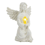 Engel Figur Gartendeko Solar Gartenfiguren Außen LED 22x16 Schutzengel Grab