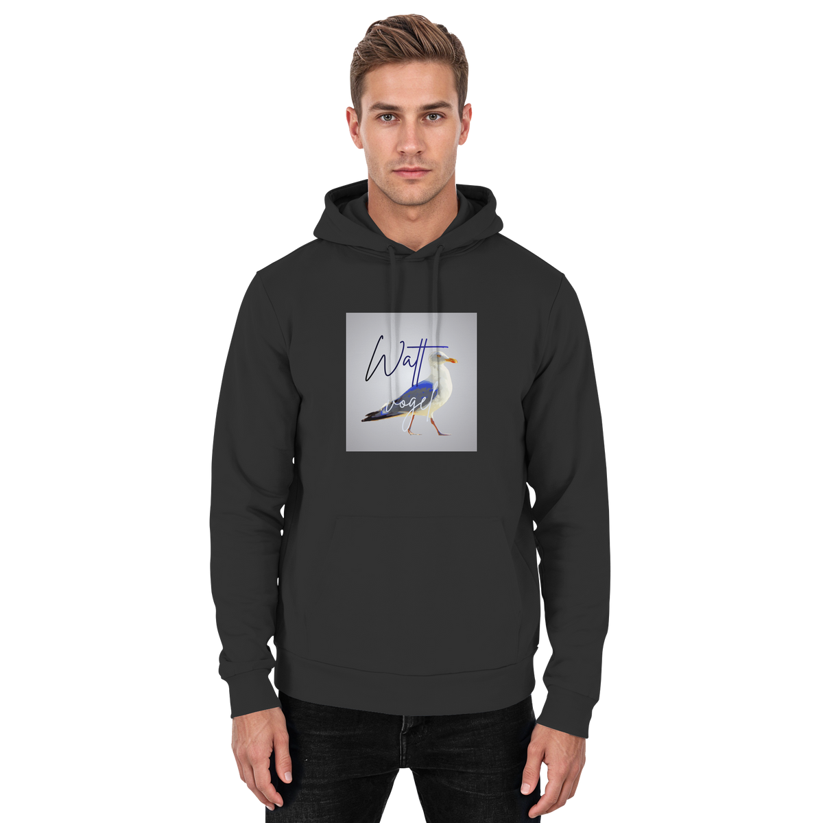 Wattvogel Motiv mit Nordsee Möwe - Basic Unisex Hoodie
