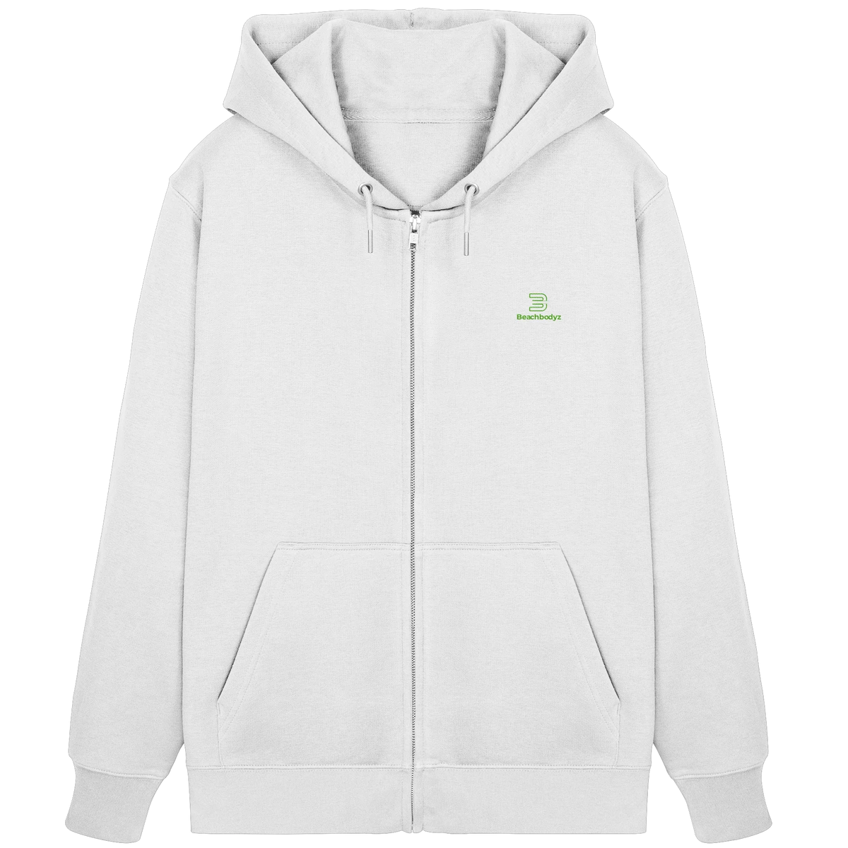 Core Zip Hoodie 350 g/m² – Bio-Baumwolle, grüne Stickerei
