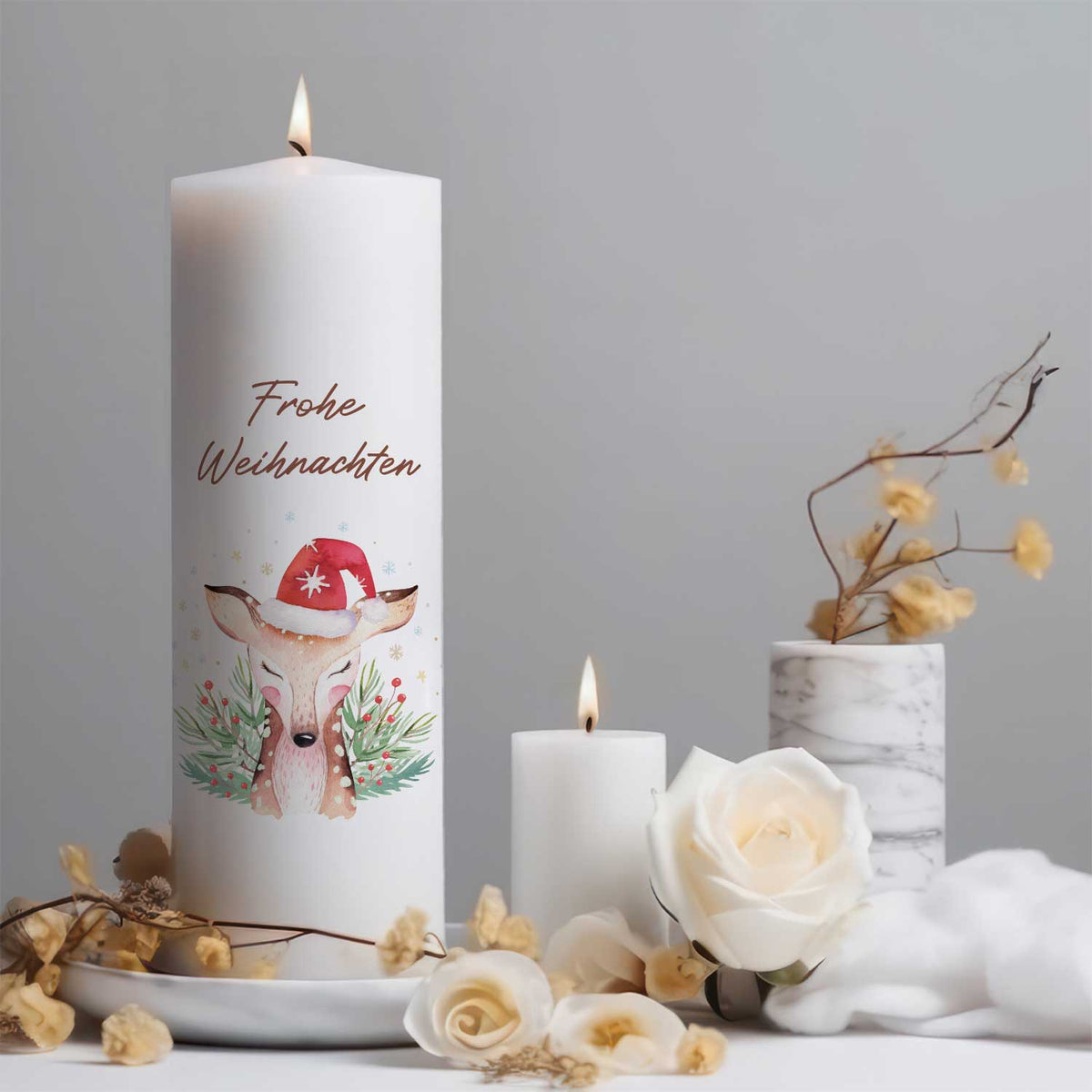 Weihnachtskerze "Reh"