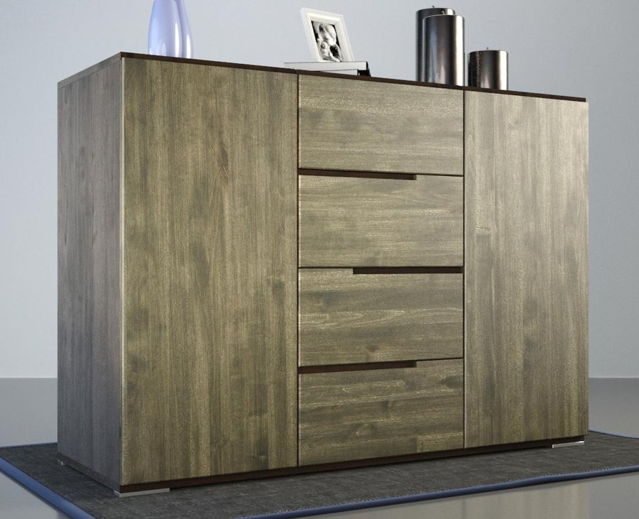 ARDEA Massivholz Schubladen Kommode aus Birke