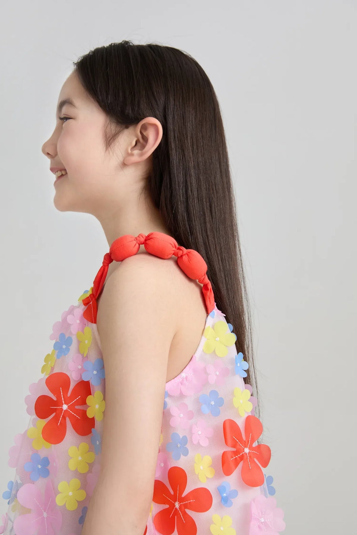 Tropical Bloom Embroidered Mesh Dress