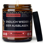 Duftkerze mit Spruch | endlich wieder eier ausblasen.