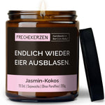 Duftkerze mit Spruch | endlich wieder eier ausblasen.