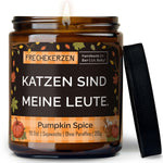 Kerze mit Spruch | katzen sind meine leute.