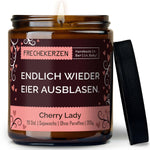 Duftkerze mit Spruch | endlich wieder eier ausblasen.