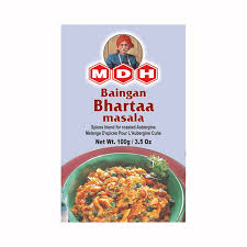 Box of MDH Bhaingan Bharta masala with a colorful label