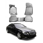 OMAC Gummimatten Fußmatten für Mercedes W212 2009-2016 TPE Automatten Grau 4x