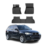 OMAC Gummi Fußmatten für BMW X5 2006-2013 Premium TPE 3D Automatten Schwarz 3x