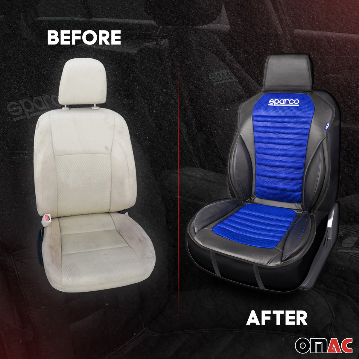 SPARCO Sitzkissen Sitzauflage Sitzschoner Universal Auto Sitzschutz Schwarz Blau