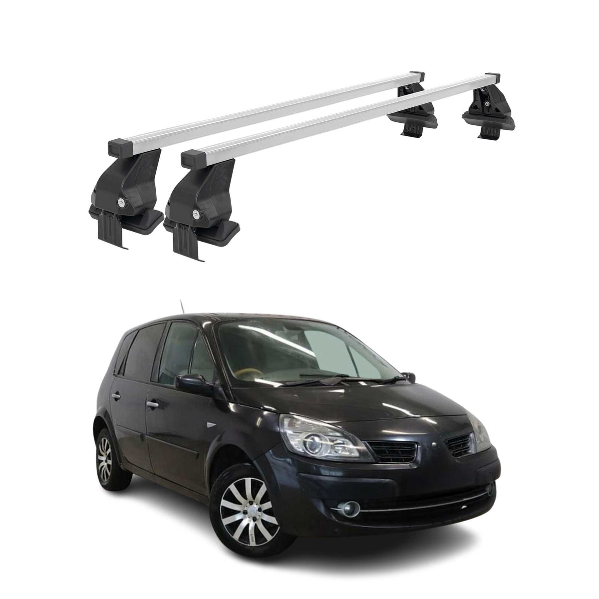 Menabo Dachträger für Renault Scénic III Pre-Facelift 2009-2013 Stahl Grau 2x