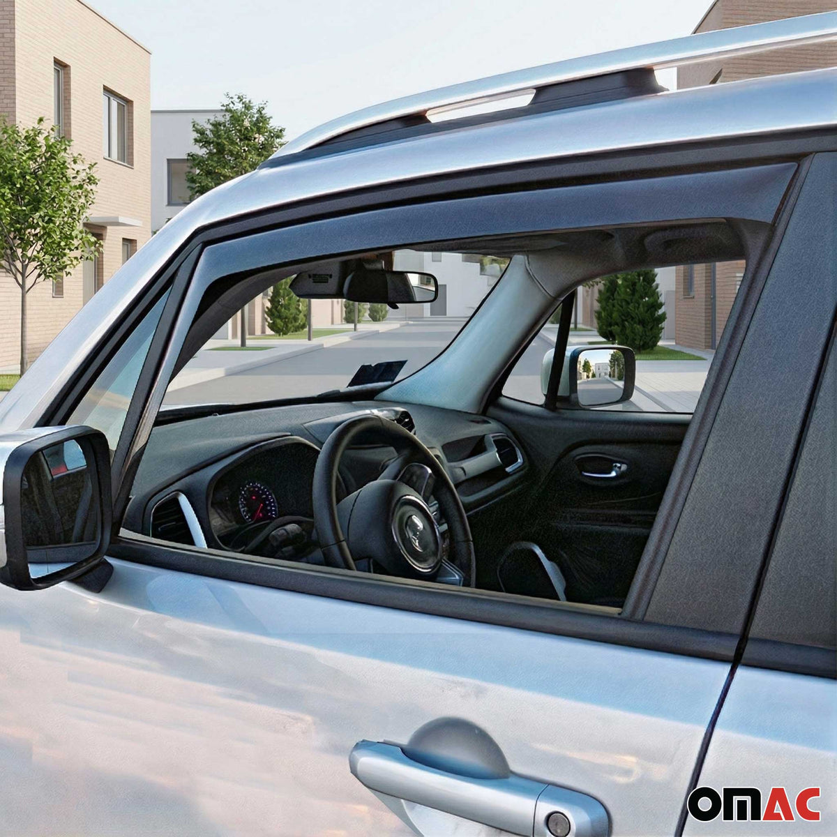 Windabweiser Regenabweiser für Jeep Renegade 2014-2024 Dunkel Acryl 2tlg