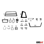 Innenraum Dekor Cockpit für Mercedes W201 1982-1993 Aluminium Optik 20tlg