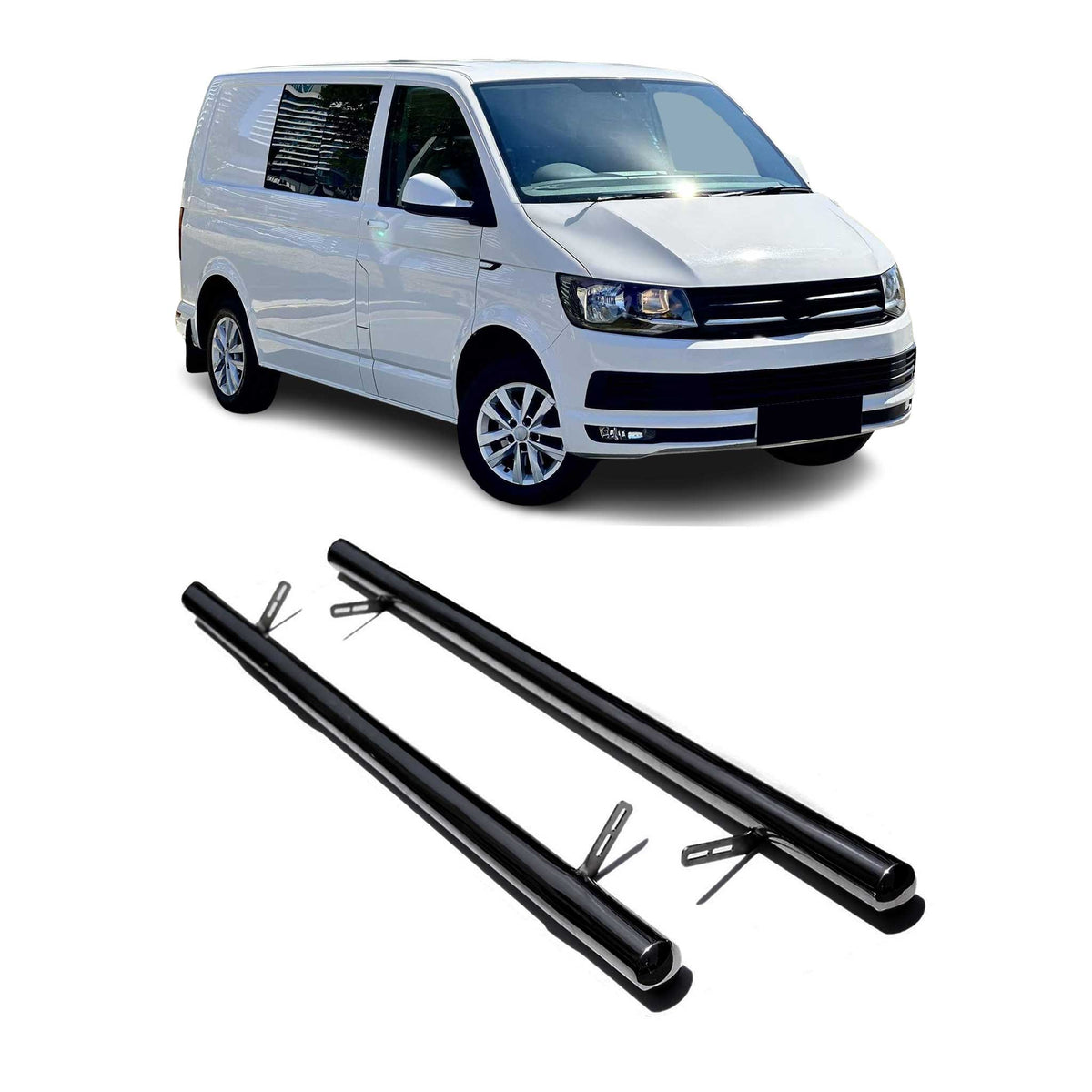 Stahl Trittbretter Schwellerrohre für VW Caravelle T5 Multivan 2003-2015 Kurzer