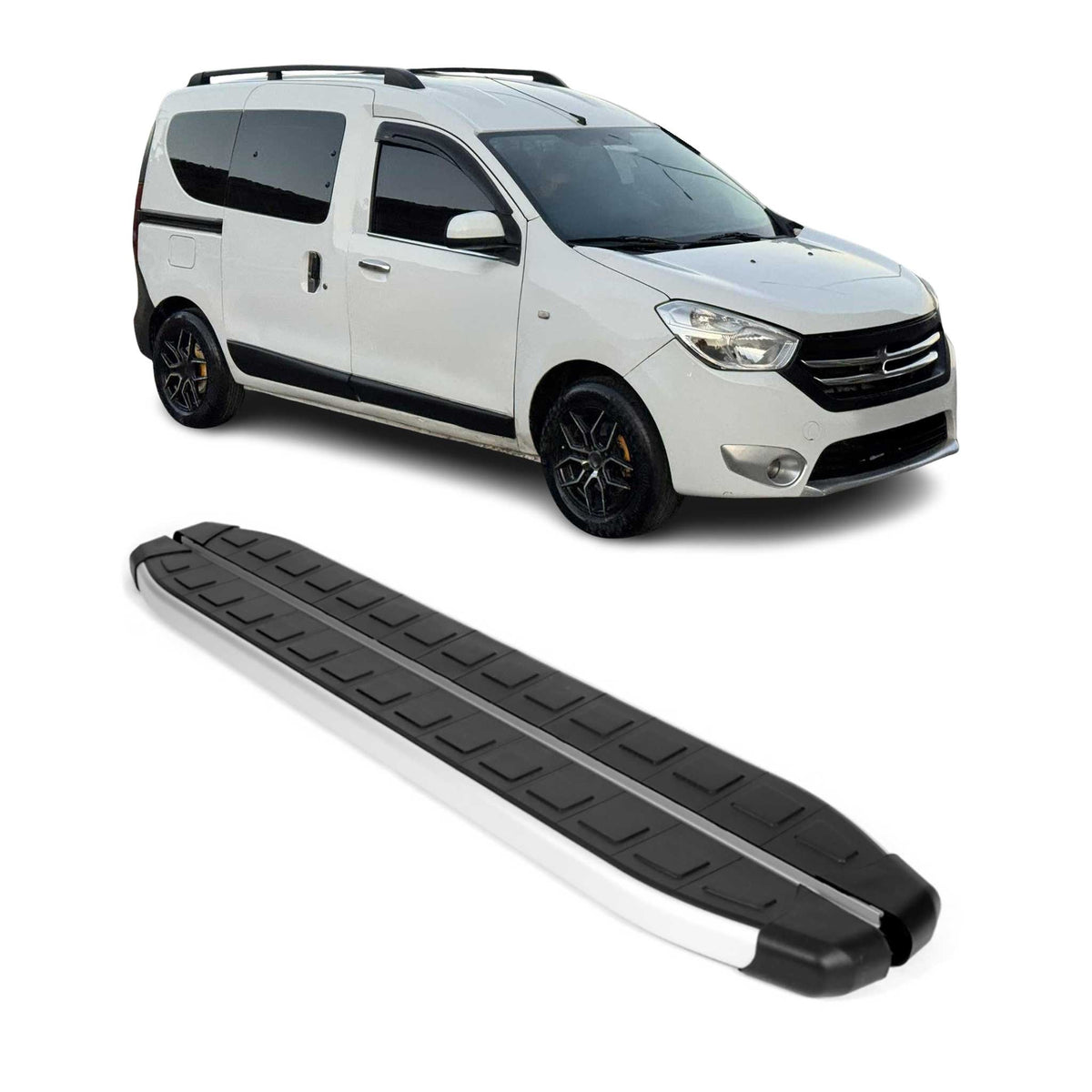 Seitenschweller Seitenbretter Trittbretter für Dacia Dokker 2012-2021 Schwarz