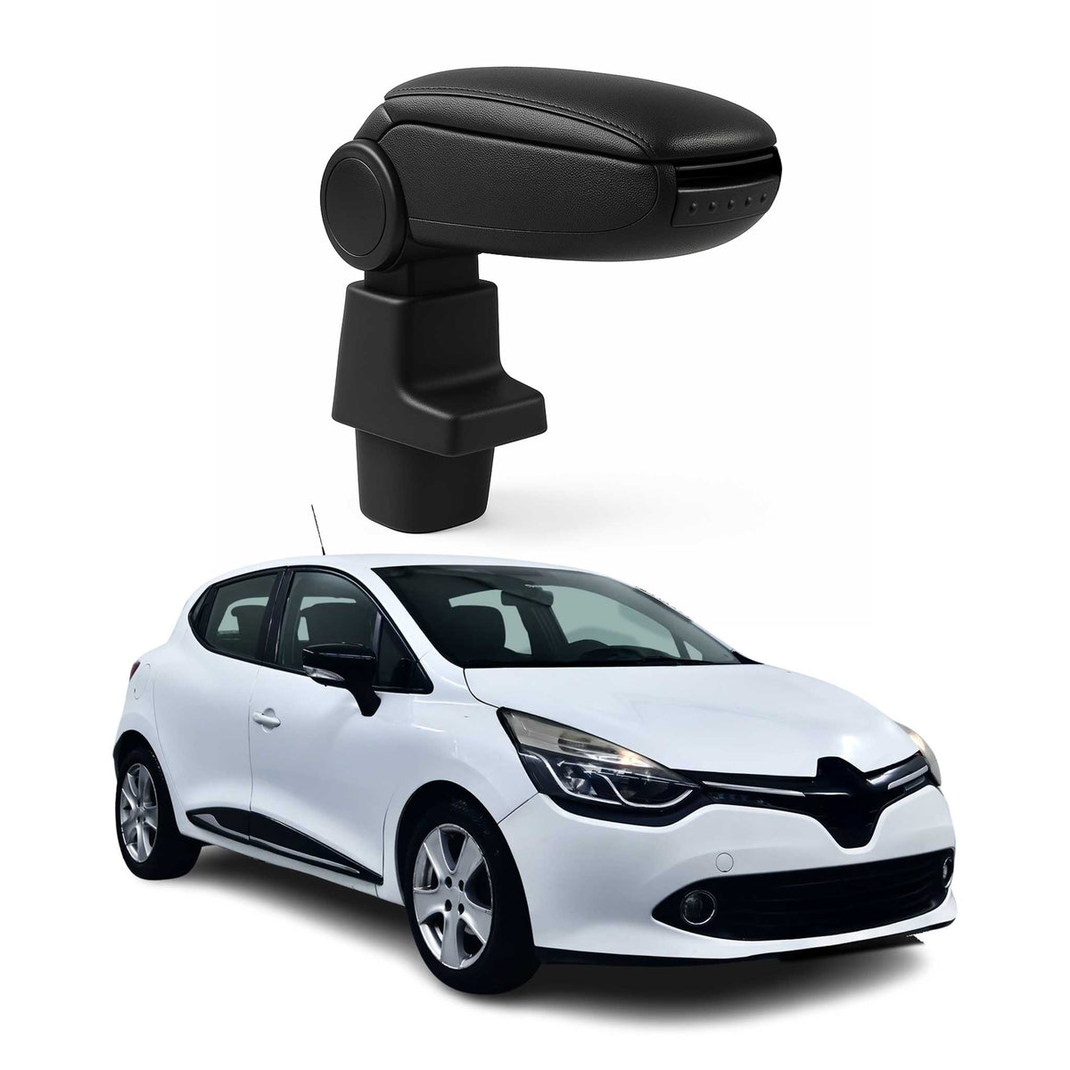 Mittelarmlehne Armlehne für Renault Clio 2012-2019 PU-Leder ABS Schwarz