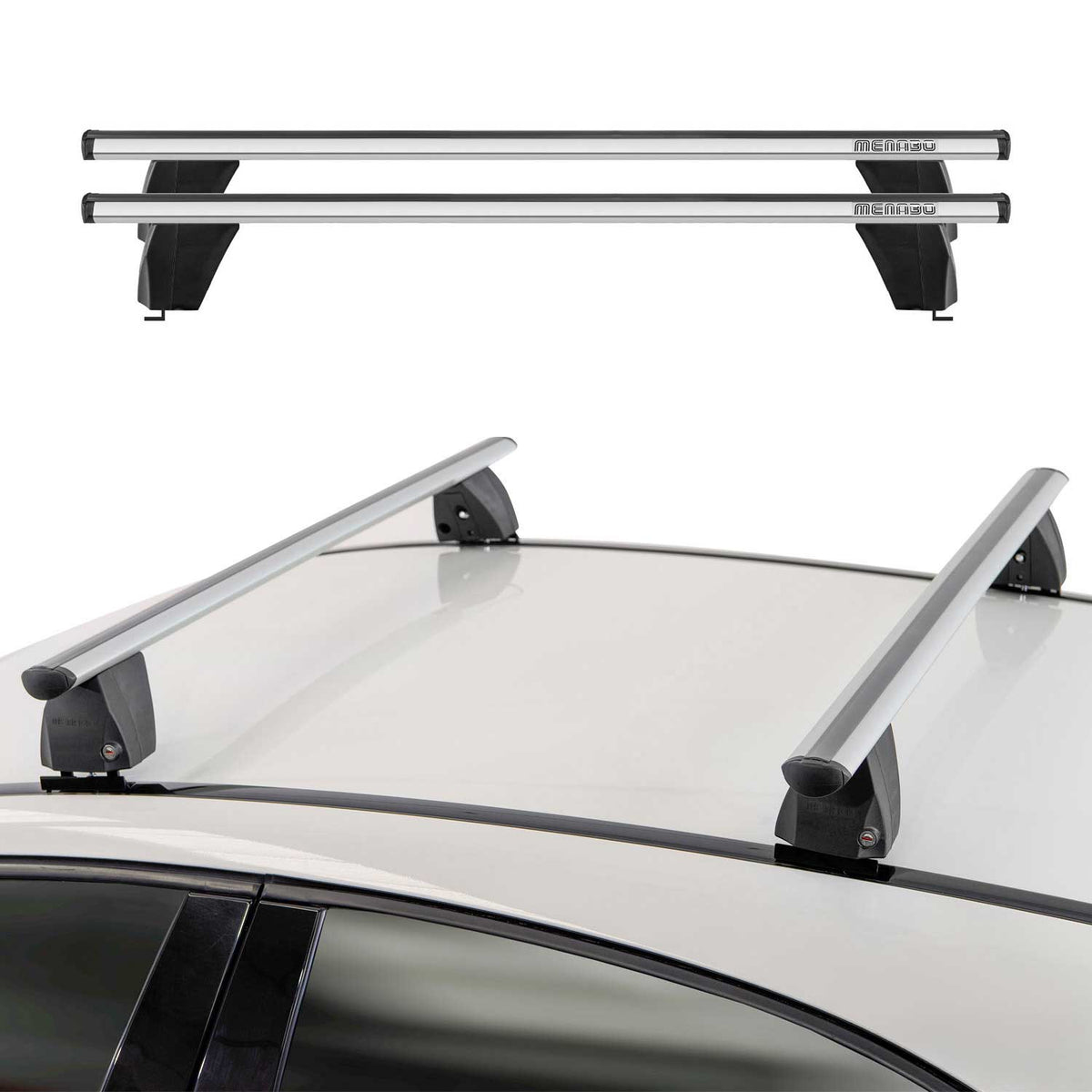 Menabo Dachträger Grundträger für Mercedes S Klasse W223 2021-2026 Alu Grau 2tlg