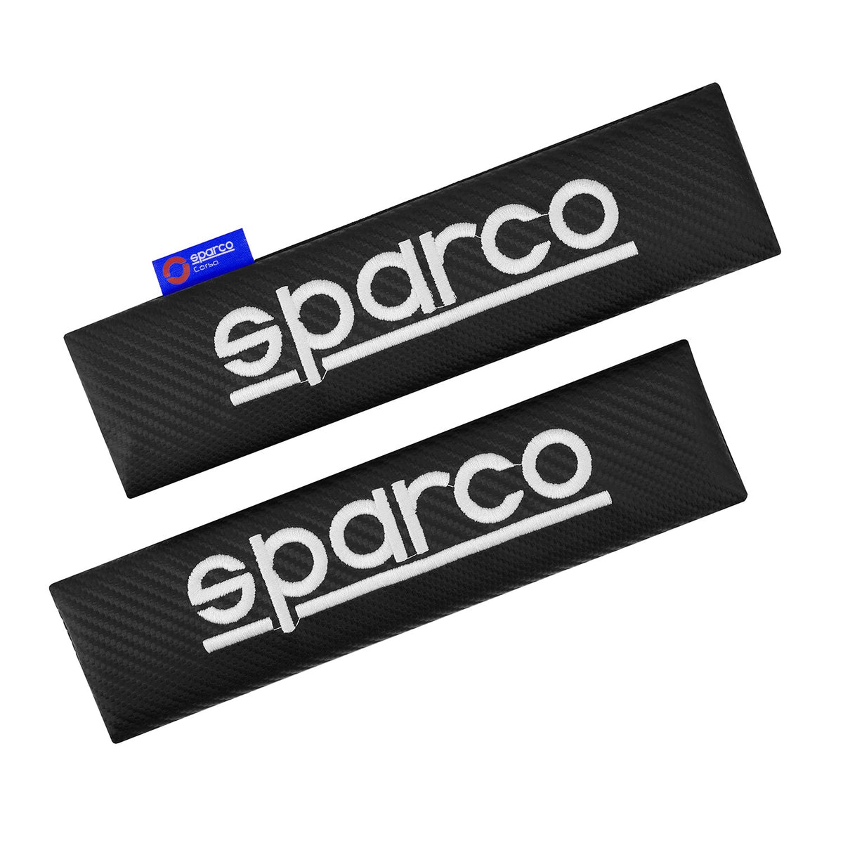 SPARCO Gurtschoner Gurtpolster Sicherheitsgurt Gurtschutz Karbon Schwarz 2x