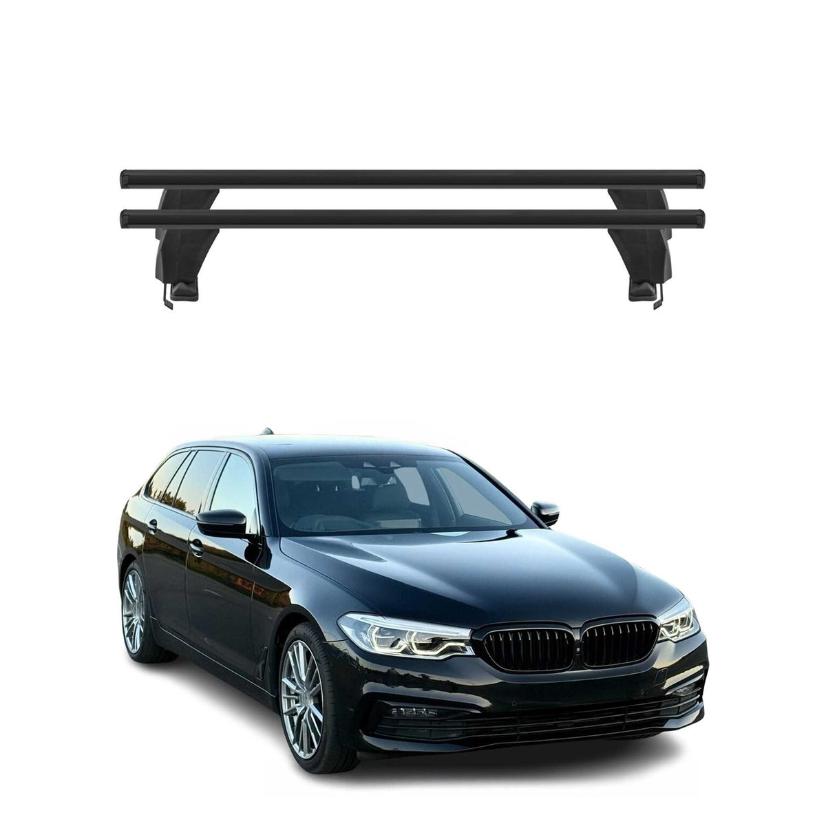 Menabo Dachträger Grundtäger für BMW 5er Touring G31 2017-2023 50kg Alu Schwarz