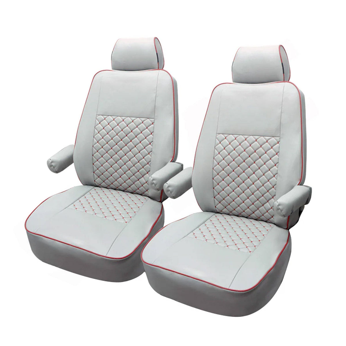 Kunstleder Sitzbezug Sitzbezüge Grau Leder für VW T5 T6 T6.1 Multivan Caravelle