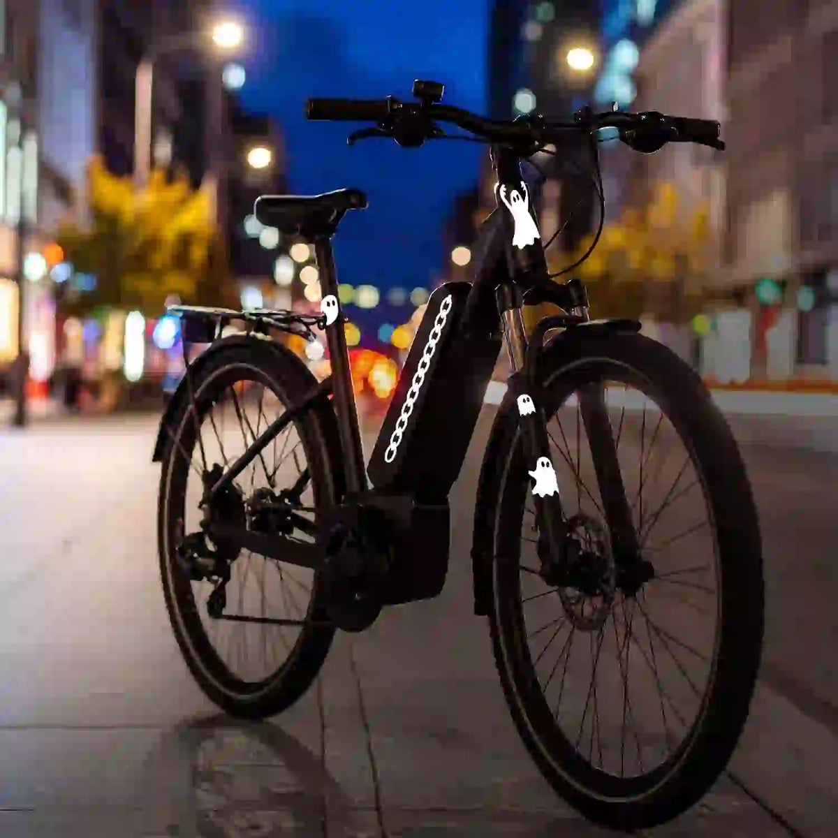 Reflektor Aufkleber Ghost - Geister Schwarz Cargo Bike – 2 Bögen