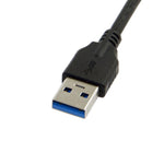 USB 3.1 Kabel 3 m Typ C Stecker zu 3.0 Typ A Stecker Schraube in Schwarz | System-S