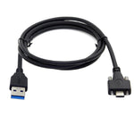 USB 3.1 Kabel 3 m Typ C Stecker zu 3.0 Typ A Stecker Schraube in Schwarz | System-S