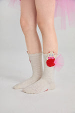 Mermaid Cat Shell Embroidered Socks