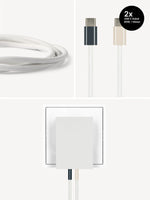 USB-C Ladegerät 65W + 2x USB-C Kabel (Midnight+Dune)