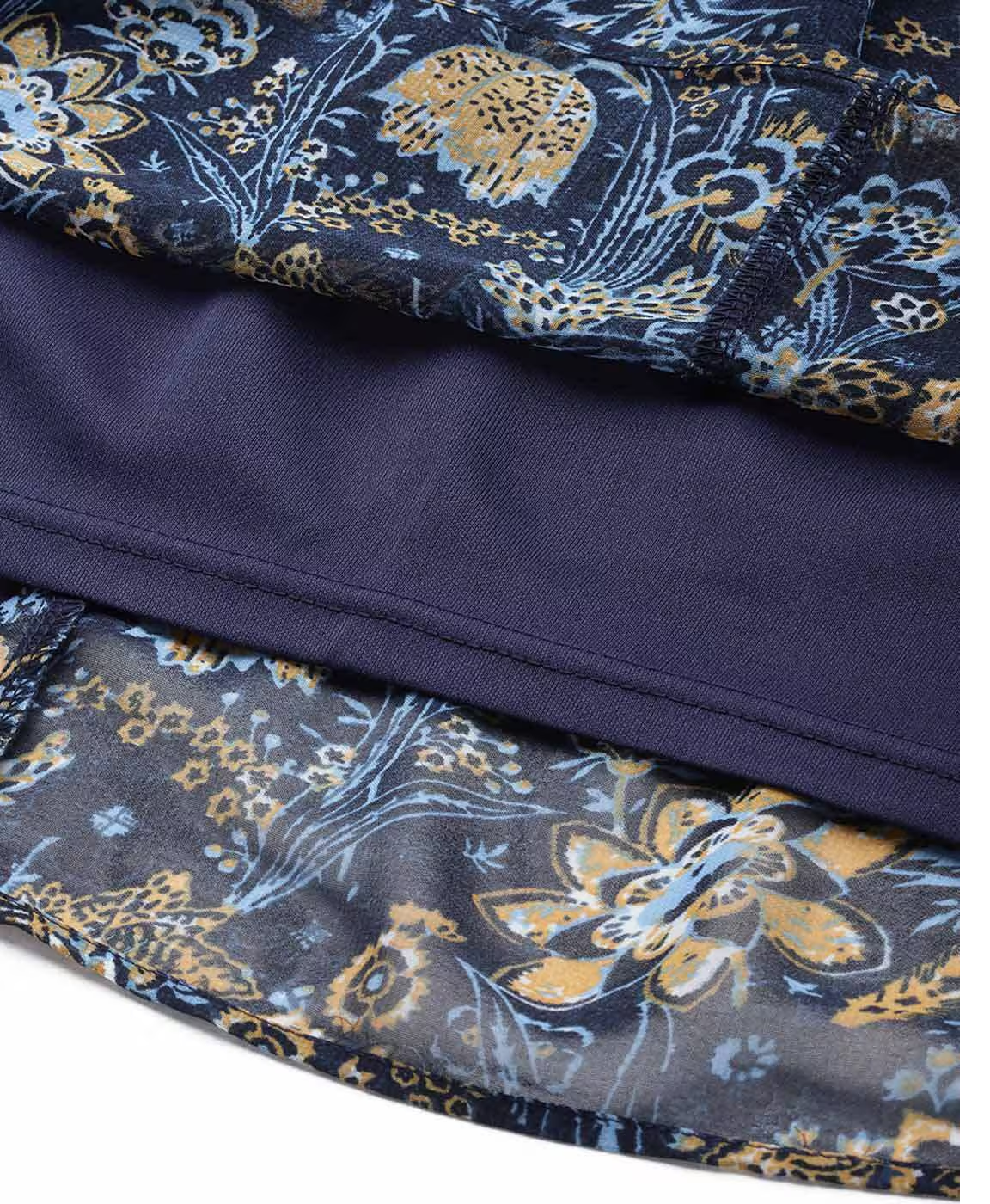 Navy Blue Floral Printed Maxi Dress in Germany