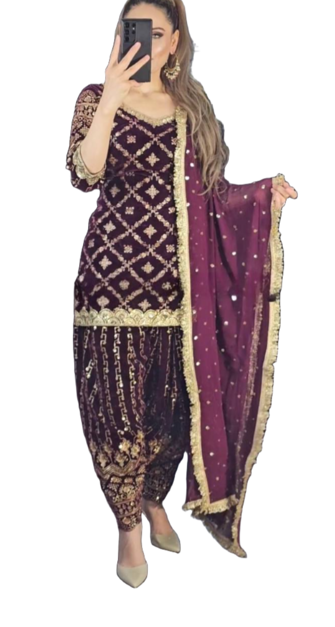 Faux Georgette With Heavy *Embroidery work Suit in Germany
