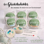Kleine Ostergeschenke Set – Glückslicht Teelichter mit Botschaft | Made in Berlin aus Recycling-Material