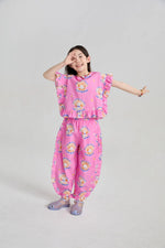 Pearl Cat Cotton Ruffle Top